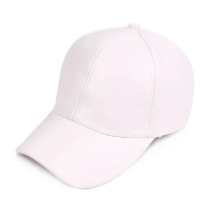 Simple Plain PU Design Unisex Casual Baseball Cap