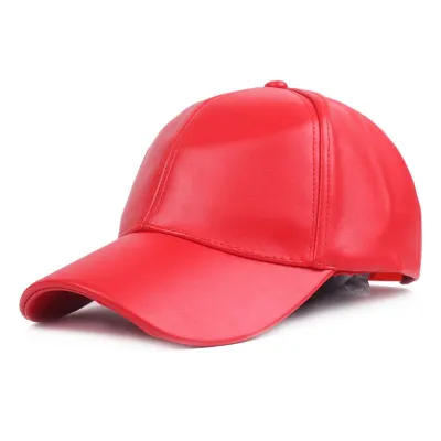 Simple Plain PU Design Unisex Casual Baseball Cap