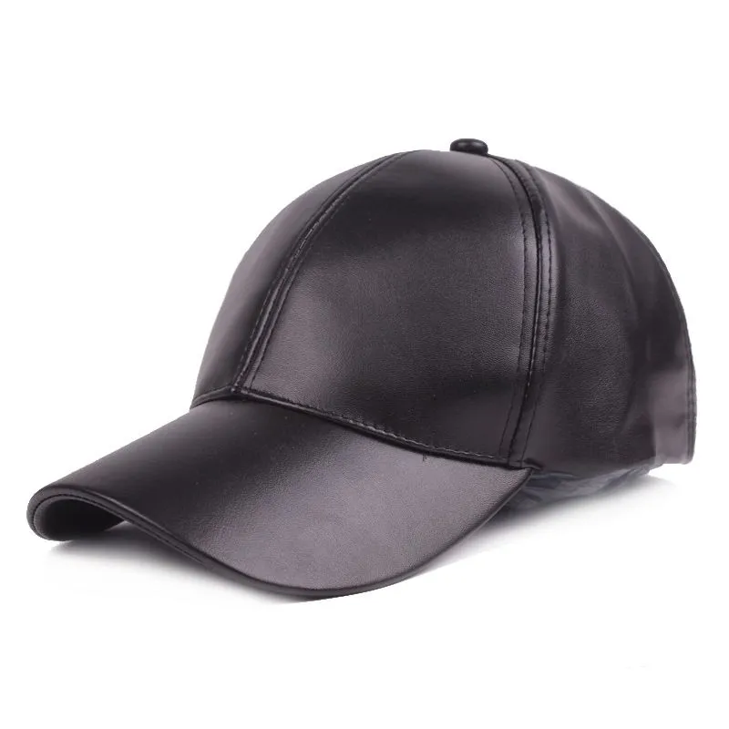 Simple Plain PU Design Unisex Casual Baseball Cap