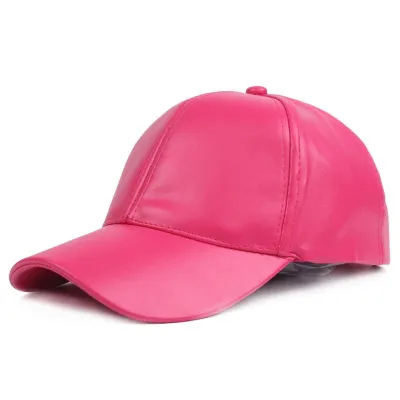 Simple Plain PU Design Unisex Casual Baseball Cap