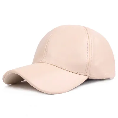Simple Plain PU Design Unisex Casual Baseball Cap