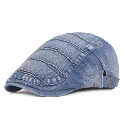 Men Pattern Irregular Design Denim Peaked Cap