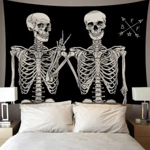 Wholesale Skull Printed Polyester Tapestry 150x130cm Home Decoration