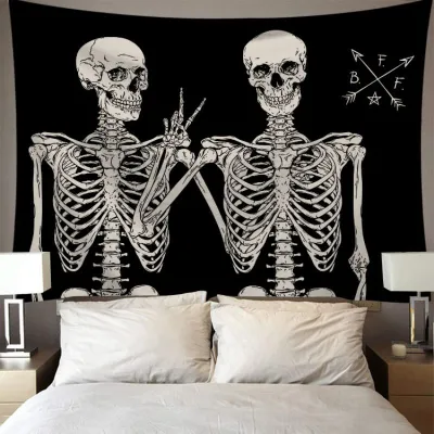 Wholesale Skull Printed Polyester Tapestry 150x130cm Home Decoration
