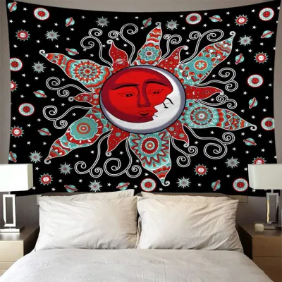 Unique Sun Flower Printed Polyester Tapestry Wall Hanging 150x130cm