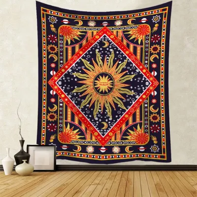 Unique Sun Flower Printed Polyester Tapestry Wall Hanging 150x130cm
