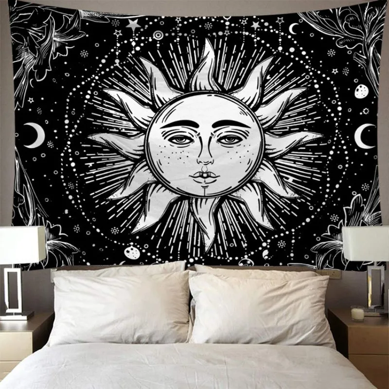 Unique Sun Flower Printed Polyester Tapestry Wall Hanging 150x130cm