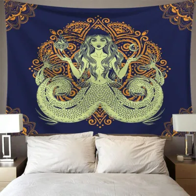 Unique Sun Flower Printed Polyester Tapestry Wall Hanging 150x130cm
