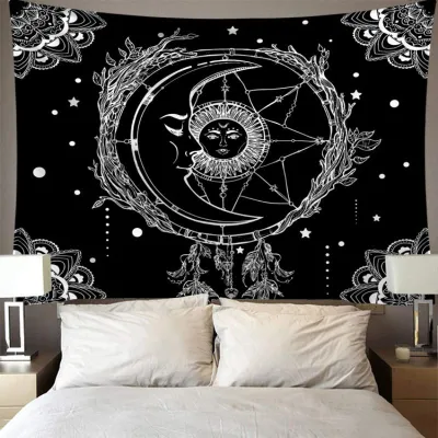 Unique Sun Flower Printed Polyester Tapestry Wall Hanging 150x130cm