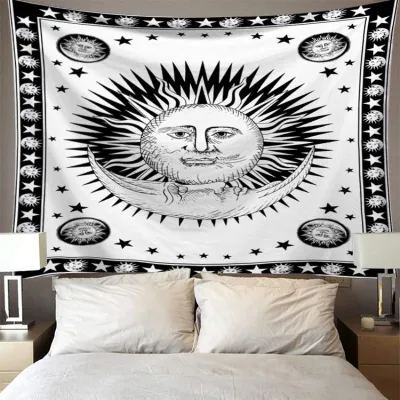 Unique Sun Flower Printed Polyester Tapestry Wall Hanging 150x130cm