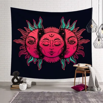 Fashion Sun God Printed Modern Plaid Rectangle Tapestry