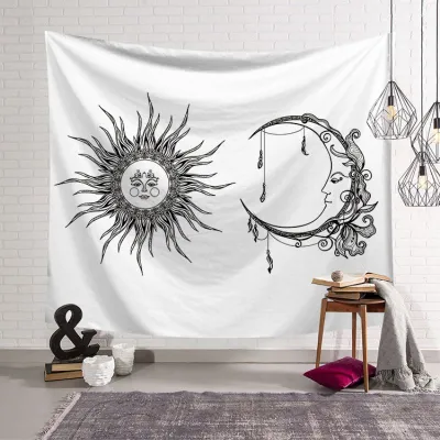 Fashion Sun God Printed Modern Plaid Rectangle Tapestry