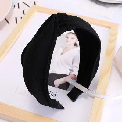 New Arrival Solid Color Knotted Fabric Headband for Women