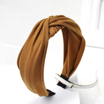 New Arrival Solid Color Knotted Fabric Headband for Women