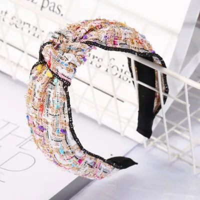 Vintage Multicolor Ribbon Woven Design Women Casual Headband