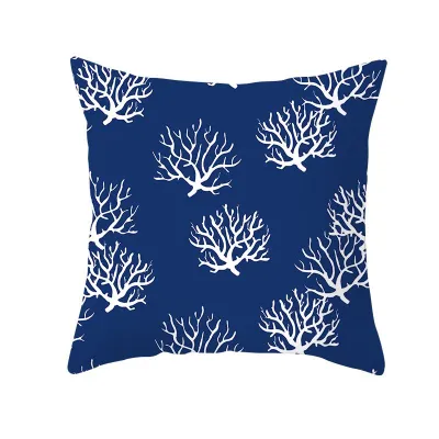 Simple Style Home Decor Blue Cushion Cover Without Insert 45x45cm Polyester