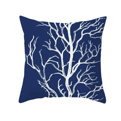 Simple Style Home Decor Blue Cushion Cover Without Insert 45x45cm Polyester