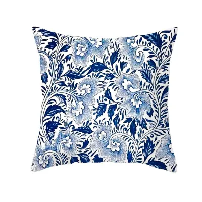 Simple Style Home Decor Blue Cushion Cover Without Insert 45x45cm Polyester