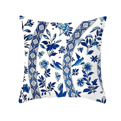 Simple Style Home Decor Blue Cushion Cover Without Insert 45x45cm Polyester