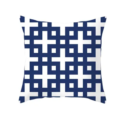 Simple Style Home Decor Blue Cushion Cover Without Insert 45x45cm Polyester
