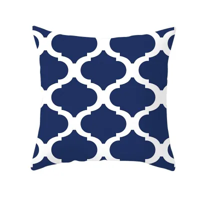 Simple Style Home Decor Blue Cushion Cover Without Insert 45x45cm Polyester