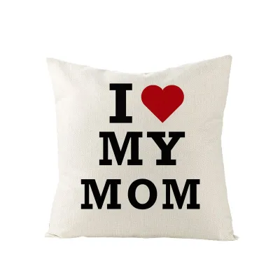 Linen Mother's Day Letter Print Cushion Cover 45x45cm Without Insert