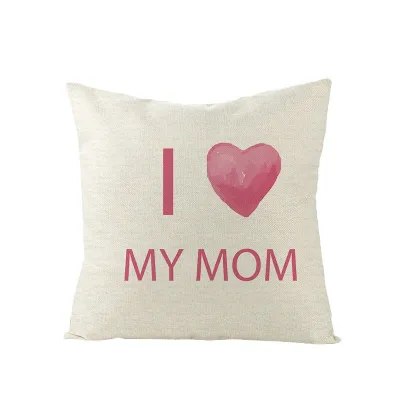 Linen Mother's Day Letter Print Cushion Cover 45x45cm Without Insert