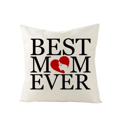 Linen Mother's Day Letter Print Cushion Cover 45x45cm Without Insert
