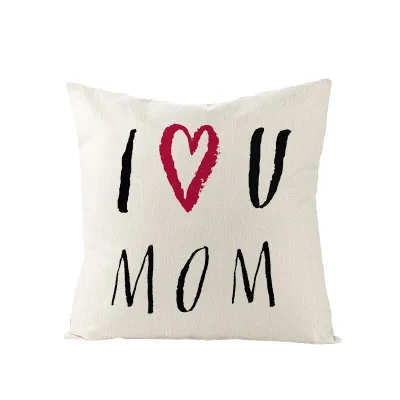 Linen Mother's Day Letter Print Cushion Cover 45x45cm Without Insert