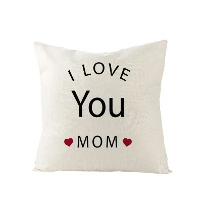Linen Mother's Day Letter Print Cushion Cover 45x45cm Without Insert