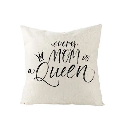 Linen Mother's Day Letter Print Cushion Cover 45x45cm Without Insert