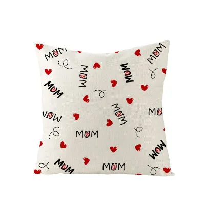 Linen Mother's Day Letter Print Cushion Cover 45x45cm Without Insert