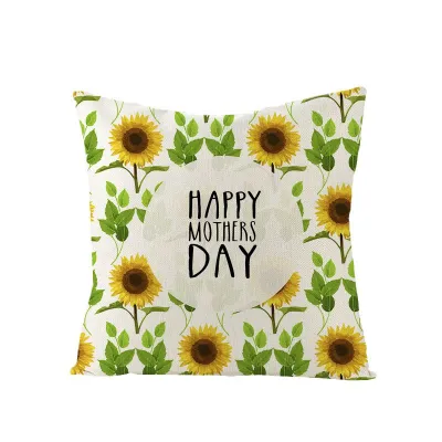 Linen Mother's Day Letter Print Cushion Cover 45x45cm Without Insert