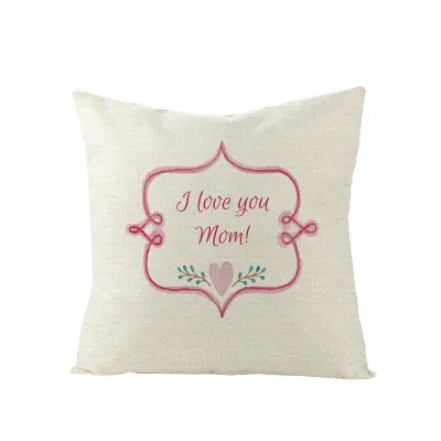 Linen Mother's Day Letter Print Cushion Cover 45x45cm Without Insert