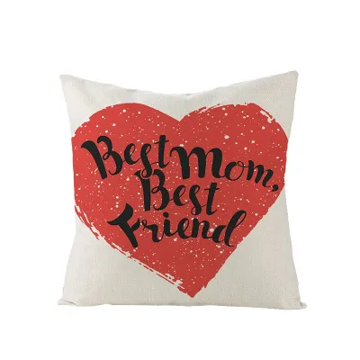 Linen Mother's Day Letter Print Cushion Cover 45x45cm Without Insert