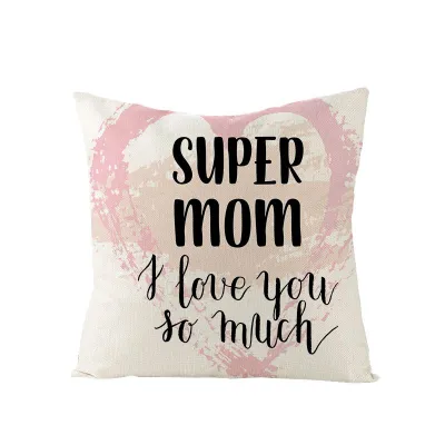 Linen Mother's Day Letter Print Cushion Cover 45x45cm Without Insert
