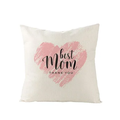 Linen Mother's Day Letter Print Cushion Cover 45x45cm Without Insert
