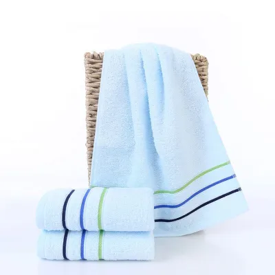 Multicolor Stripes Print Water-absorbing Home Bathroom Soft Cotton Blend Towel 72*33cm