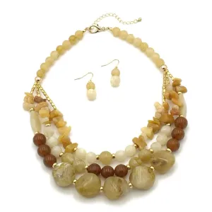 Exaggerated Irregular Multicolor Beads Design Women Vintage Jewelry Set