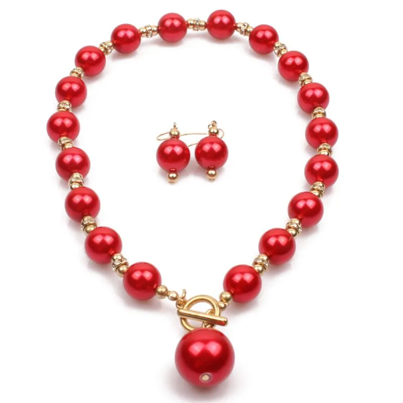 Irregular Metal Lock Design Women Imitation Pearl Necklace Earrings Set