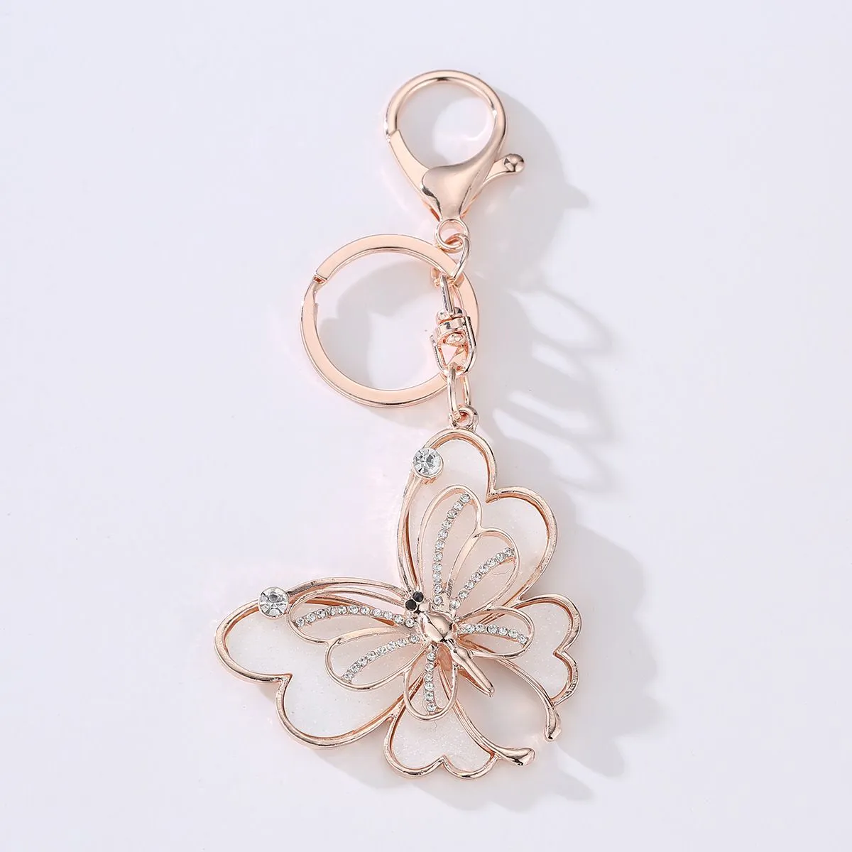 Elegant Women Enameled Alloy Butterfly Design Key Chain