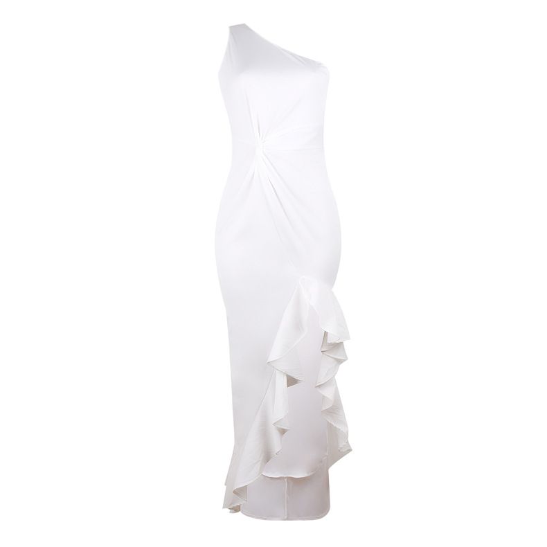 Wholesale S-3XL Elegant Women One-shoulder Side-slit