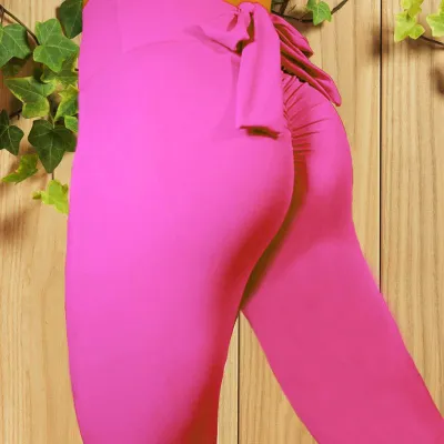 S-XL Bowknot Design Women Hip-lifting Fitness Leggings Pants