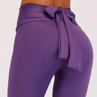 S-XL Bowknot Design Women Hip-lifting Fitness Leggings Pants
