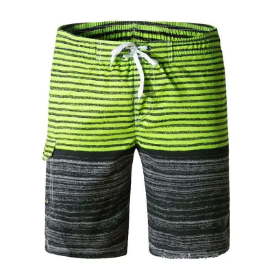 Men Striped Patchwork Casual Shorts