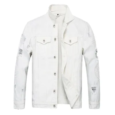 Men Cotton Camouflage Print Slim Fit Lapel Denim Jacket