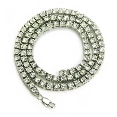 Wholesale Hip-hop Fashion Men Single Alloy Chain Rhinestone Necklace 60cm