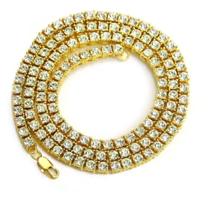 Wholesale Hip-hop Jewelry Fashion Men's Single Alloy Chain Rhinestone Necklace