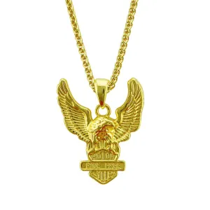 Men's Street Style Plated Alloy Eagle Pendant Hip-hop Necklace Twist Chain
