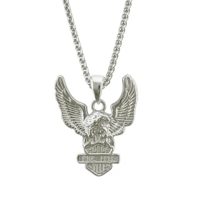 Men's Street Style Plated Alloy Eagle Pendant Hip-hop Necklace Twist Chain